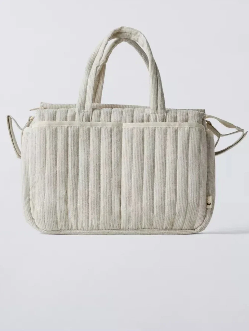 NWOT Zara Quilted Cream And Striped Baby Bag